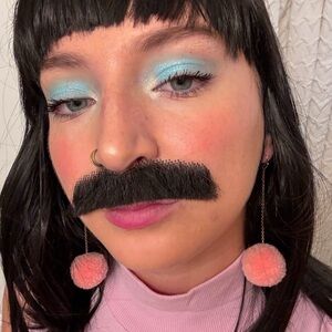 Cutie Pink Puff Ball Earrings